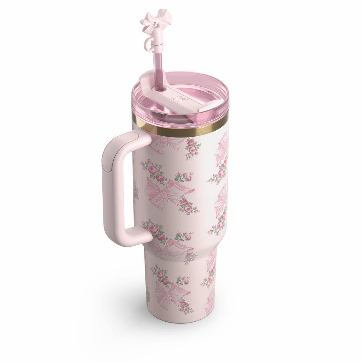 The Stanley X LoveShackFancy Holiday Quencher | 40 OZ |Rosa Beaux Blue|Rosa Beaux Pink
