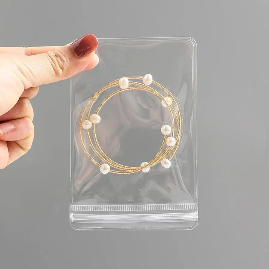Acrylic Jewelry Box Organizer| Clear Jewelry Organizer Holder with 20 pcs Portable Anti Tarnish Jewelry bags