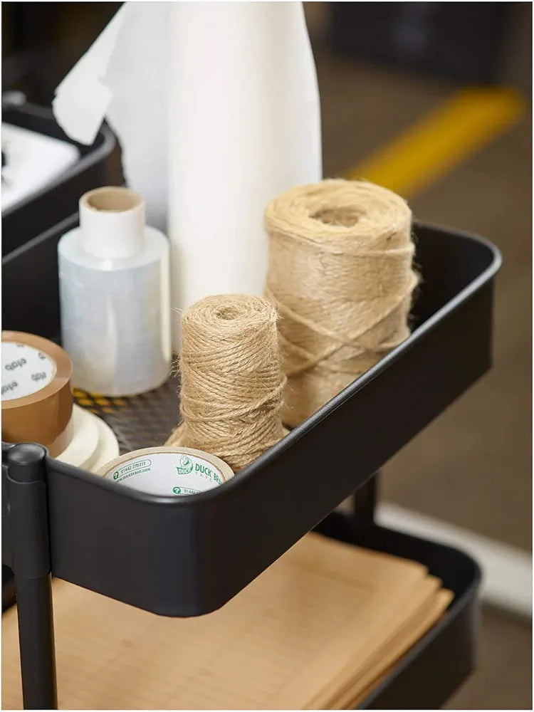 3-Tier Trolley| All-Purpose Trolley| Strong Metal Grid Basket|