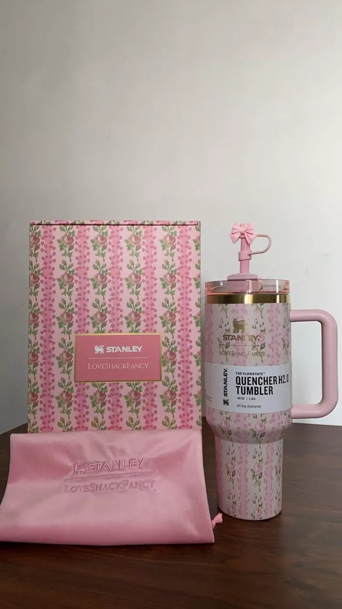 Stanley LoveShackFancy Quencher H2.O “FlowState” Tumbler (1.18 L) Blooming Heirloom