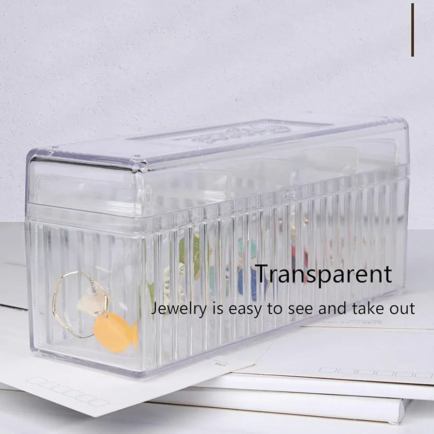 Acrylic Jewelry Box Organizer| Clear Jewelry Organizer Holder with 20 pcs Portable Anti Tarnish Jewelry bags