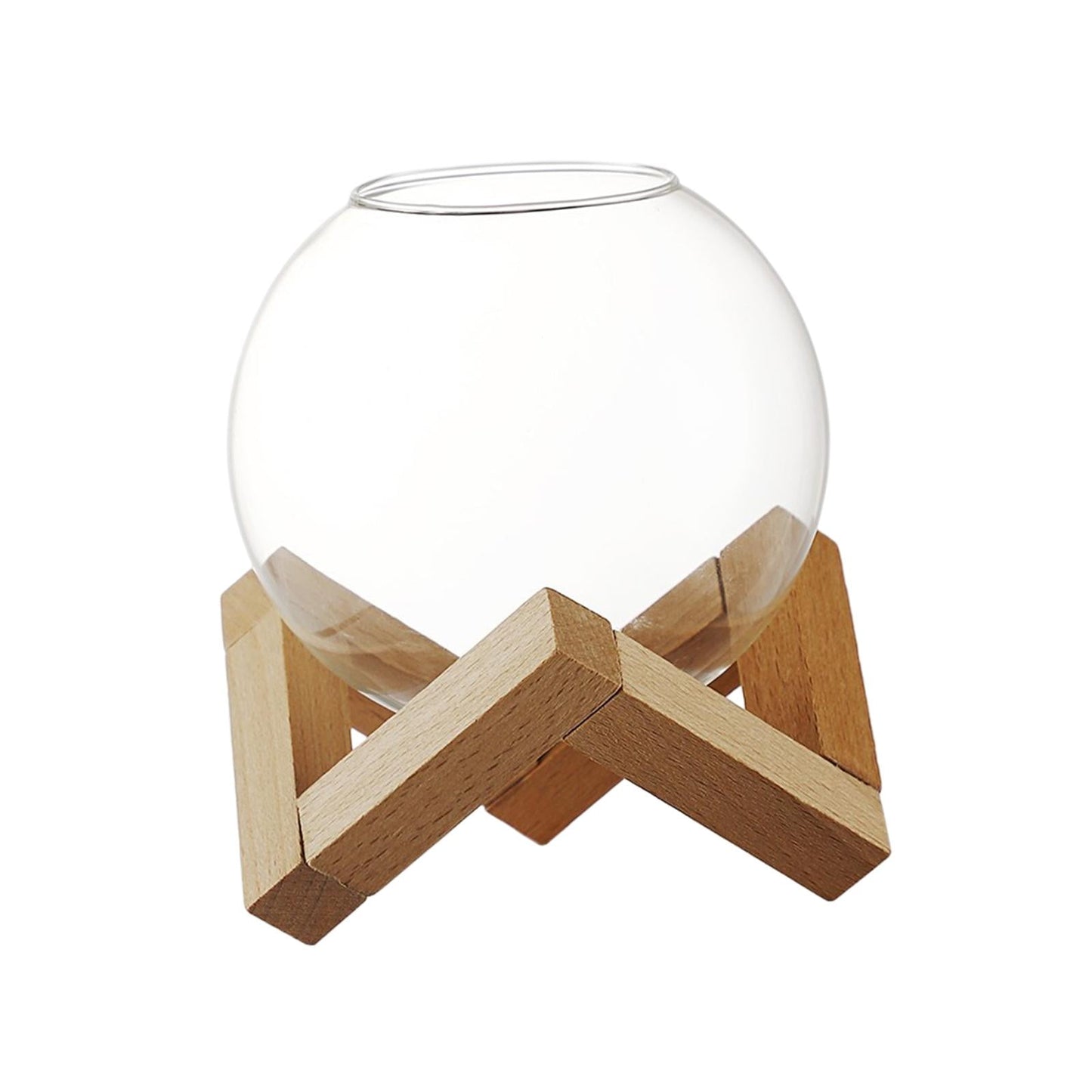 Spherical Cocktail Glass With Wooden Stand | 370ml