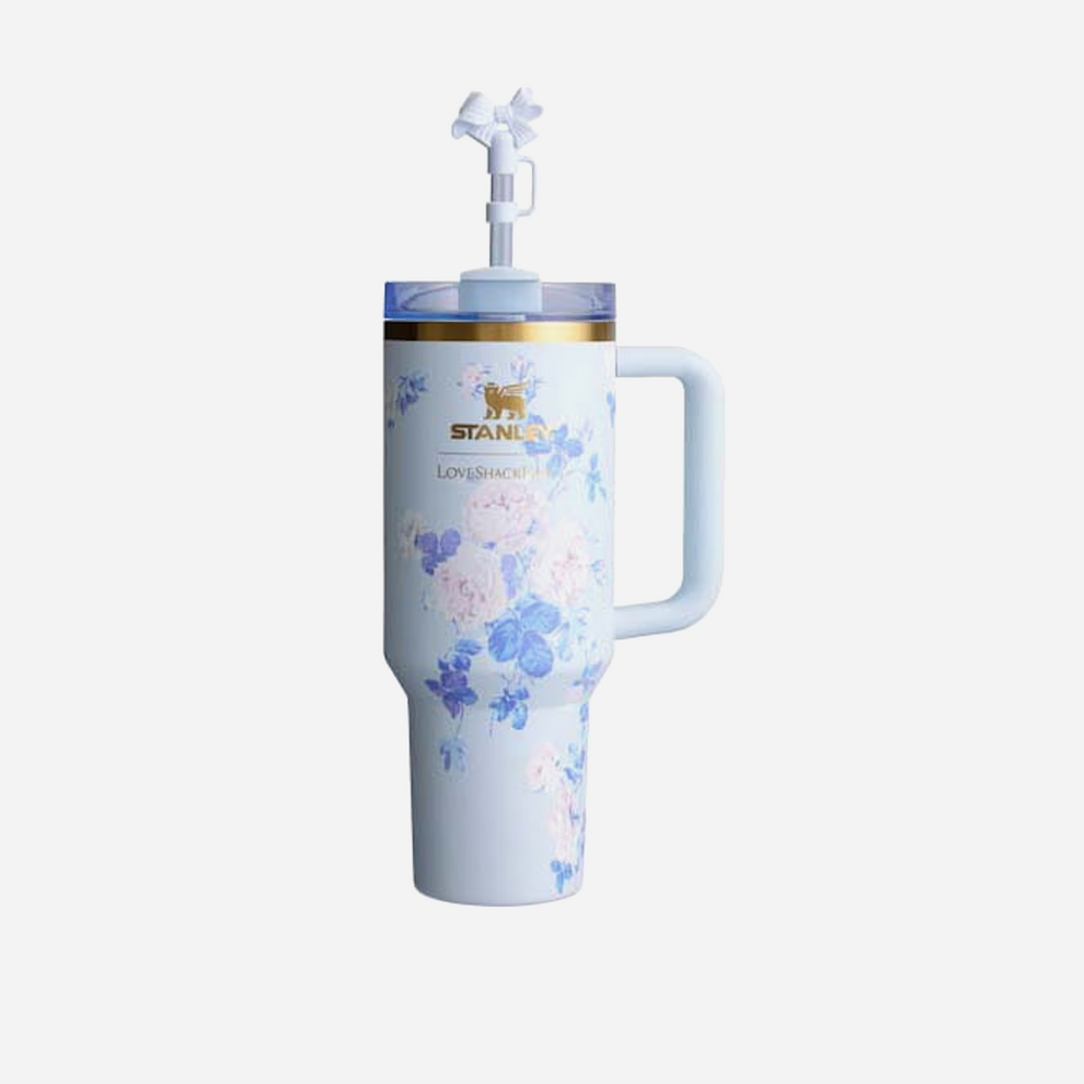Stanley LoveShackFancy Quencher H2.O “FlowState” Tumbler (1.18 L) Everblooming Rosettes
