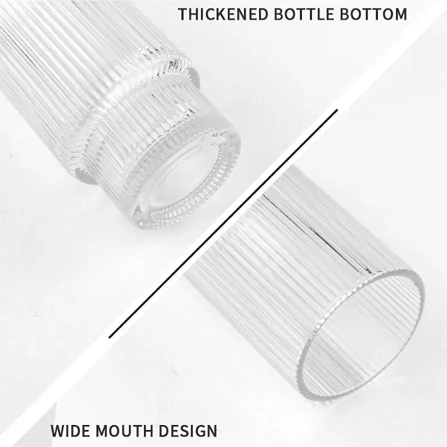 Ribbed Glass With Bamboo Lid
