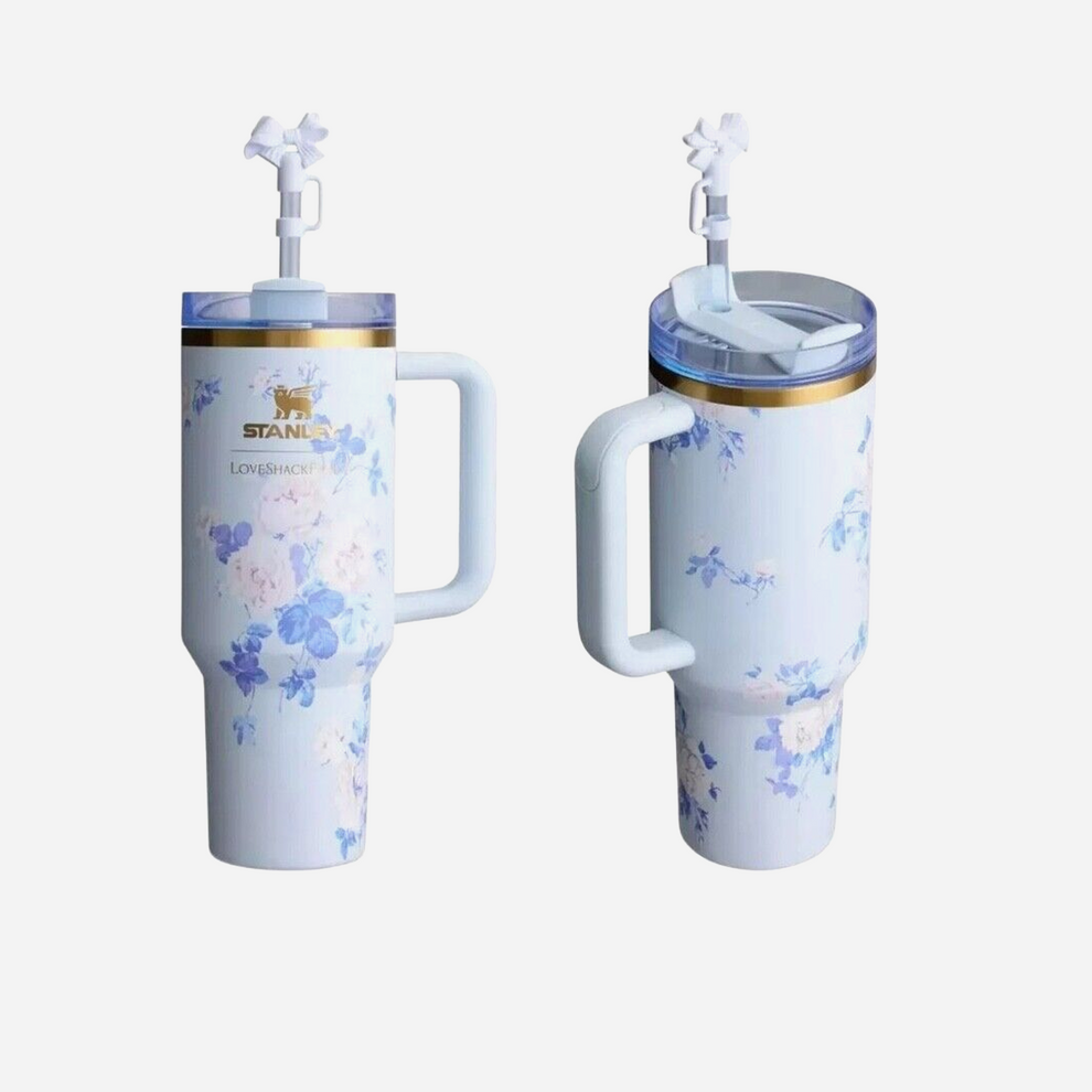 Stanley LoveShackFancy Quencher H2.O “FlowState” Tumbler (1.18 L) Everblooming Rosettes