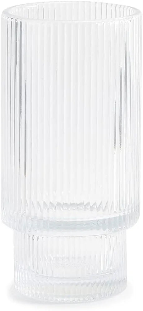 Ribbed Glass With Bamboo Lid