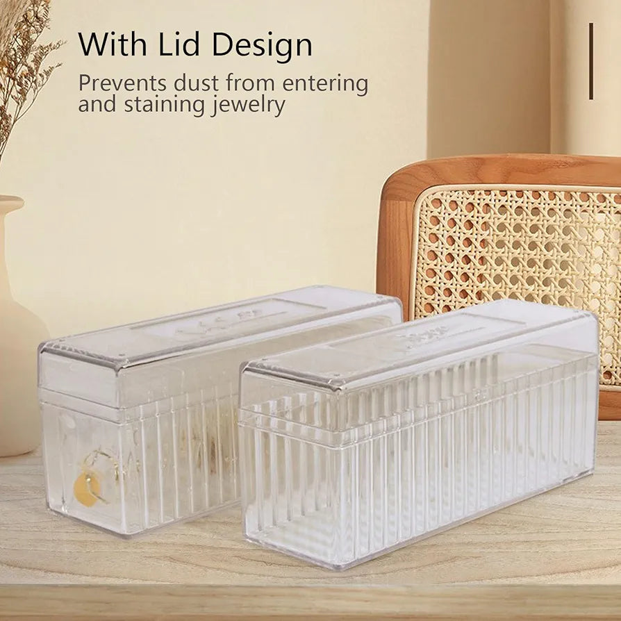 Acrylic Jewelry Box Organizer| Clear Jewelry Organizer Holder with 20 pcs Portable Anti Tarnish Jewelry bags