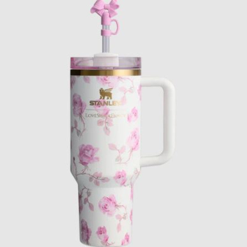 Stanley LoveShackFancy Quencher H2.O “FlowState” Tumbler (1.18 L) Ribbon Rosa