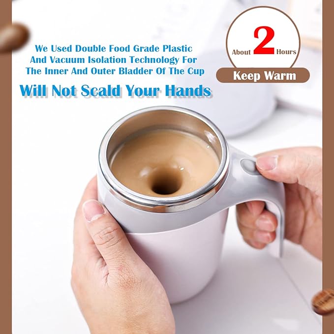 Automatic Magnetic Stirring Coffee Mug | Battery Operated Self Stirring Coffee Mug