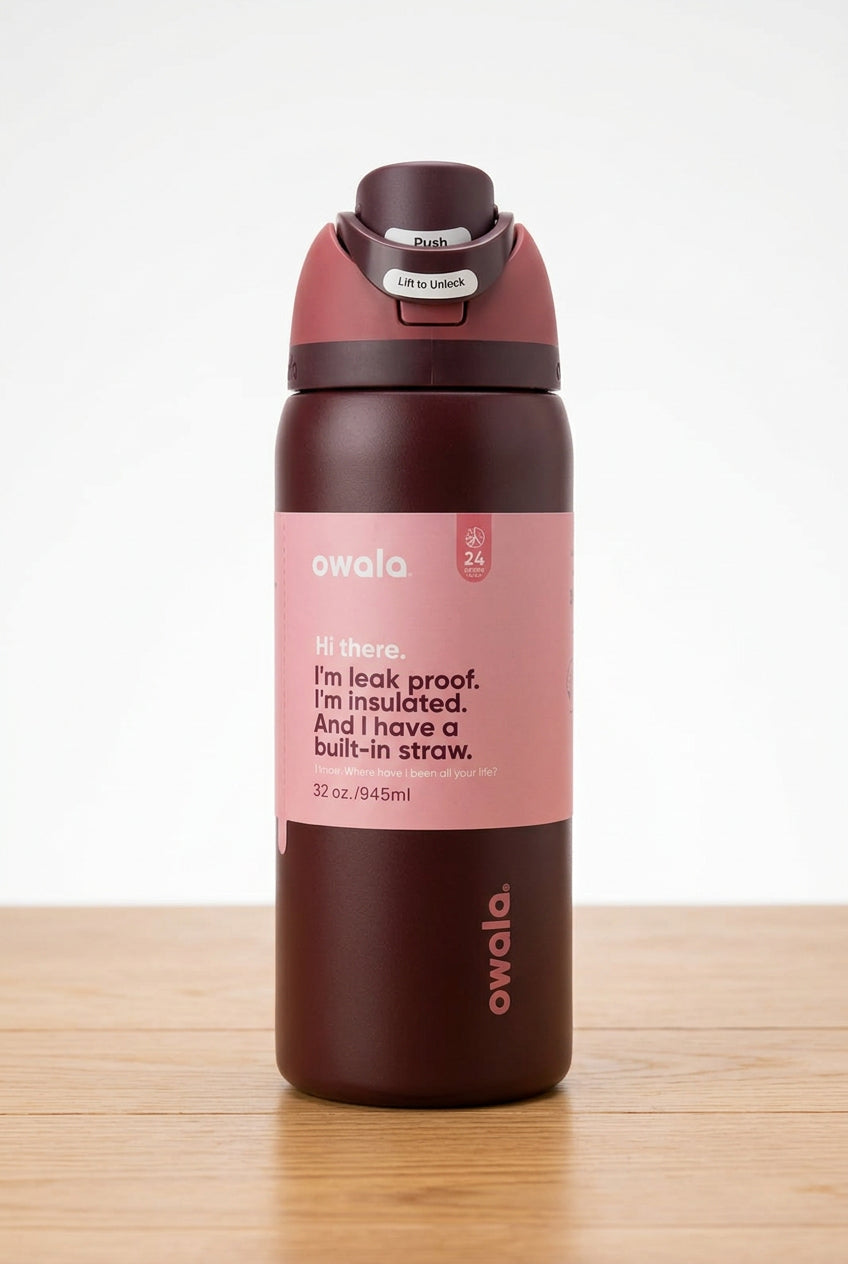 Owala FreeSip 32oz| Insulated Bottle| Black Cherry|