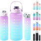 Hydration Bottle Set with Time Markers | 3 Leakproof BPA-Free Bottles
