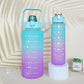 Hydration Bottle Set with Time Markers | 3 Leakproof BPA-Free Bottles