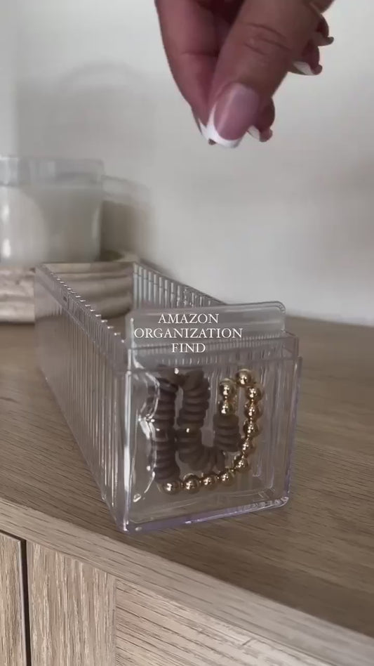 Acrylic Jewelry Box Organizer| Clear Jewelry Organizer Holder with 20 pcs Portable Anti Tarnish Jewelry bags