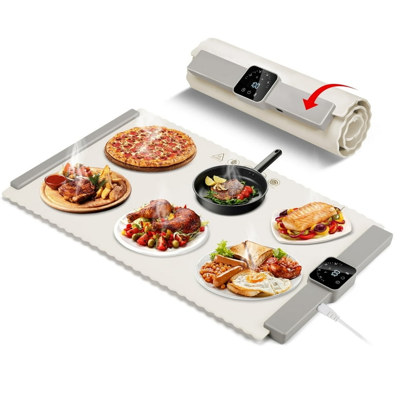 Electric Warming Tray, Warming Mat for Food , Portable Large Food Warmers Mat for Buffets Parties,Full Surface Fast Heating,5 Temperature Setting