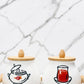 Ceramic Tea Coffee Sugar Jar Set with Stand