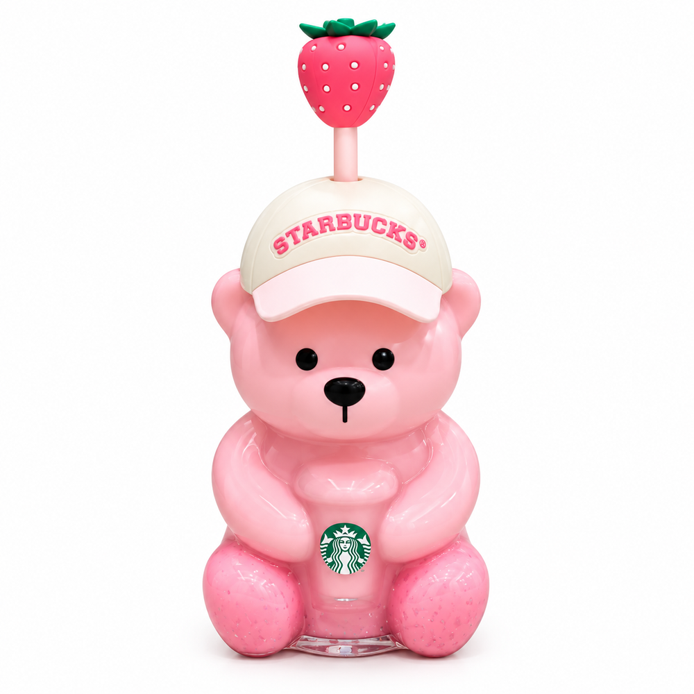 Starbucks Bearista Glass Cold Cup - 20oz | Limited Edition | With Straw Topper |
