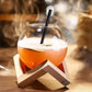 Spherical Cocktail Glass With Wooden Stand | 370ml
