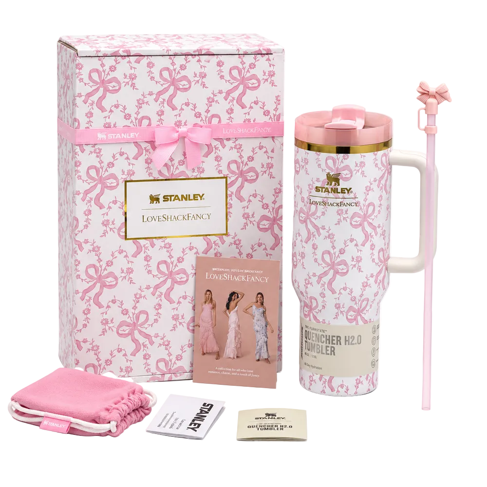 Stanley x LoveShackFancy| Coquette Bow Chantilly|Quencher H2.0 FlowState Tumbler | 40oz