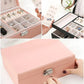 Premium Leather Jewelry Box Double Layer Storage