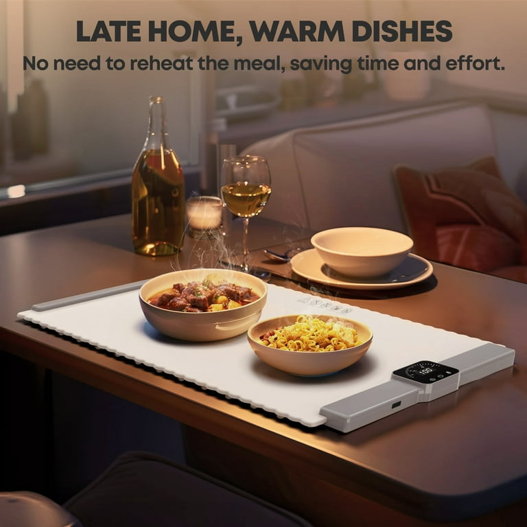 Electric Warming Tray, Warming Mat for Food , Portable Large Food Warmers Mat for Buffets Parties,Full Surface Fast Heating,5 Temperature Setting