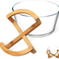 Borosilicate Glass Salad Bowl With Bamboo stand