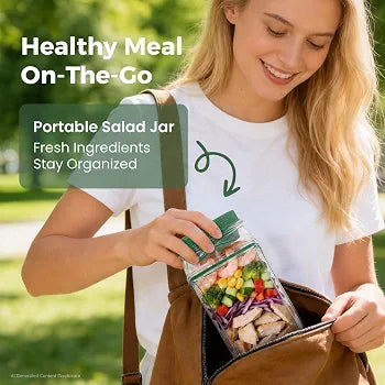 PORTABLE ACRYLIC SALAD POD CONTAINER JAR