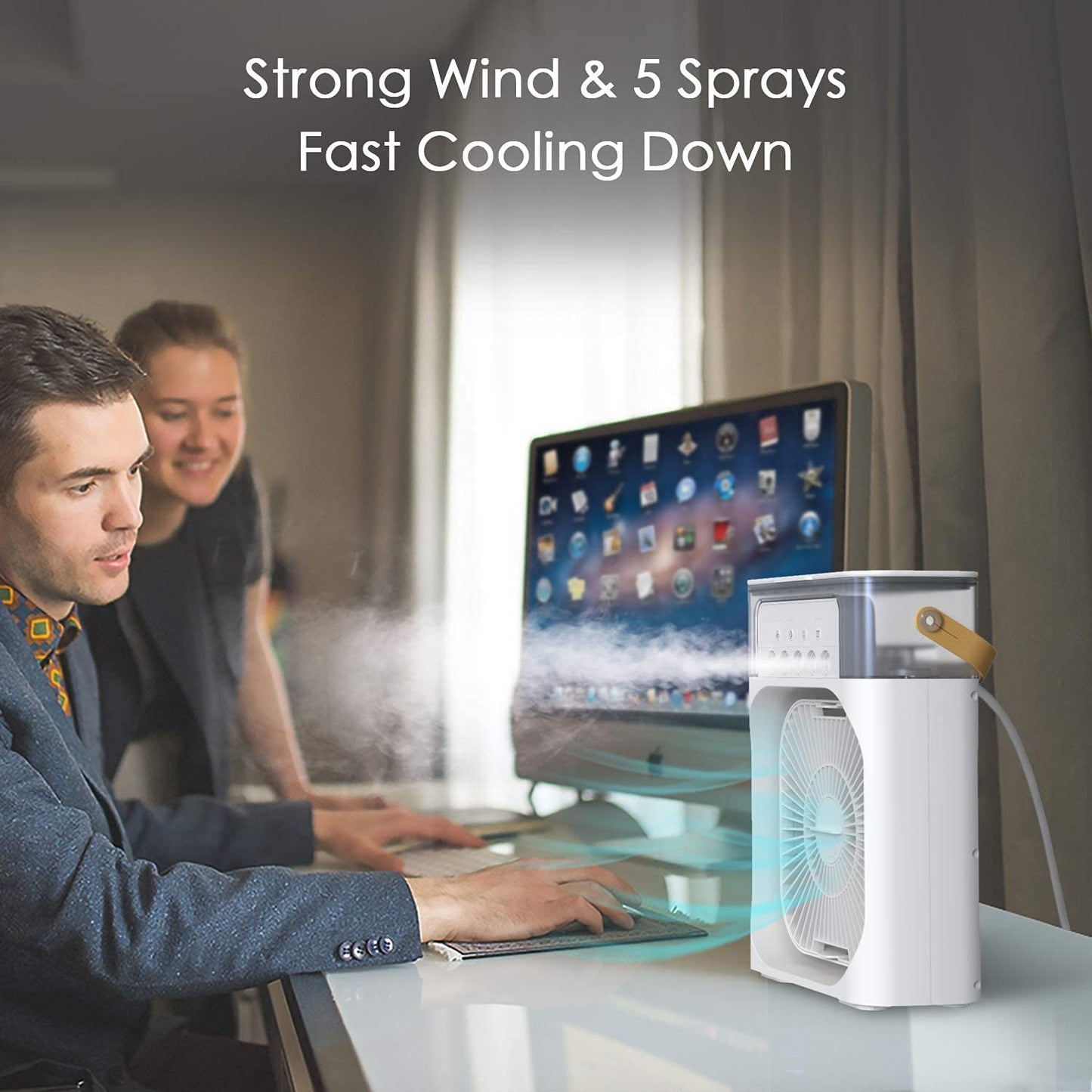 Portable Electric Air Conditioner mist fan with 600ml water tank