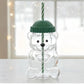 Bear Shape Glass Drinking Cup with Straw & Lid | Cute Teddy Bear Tumbler |Premium Quality