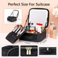 Travel Makeup Bag with LED Lighted Make up Case with Rechargeable Mirror| 3 Different Light Mode | Cosmetic Makeup Box Organizer Vanity Case for Accessories