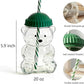 Bear Shape Glass Drinking Cup with Straw & Lid | Cute Teddy Bear Tumbler |Premium Quality