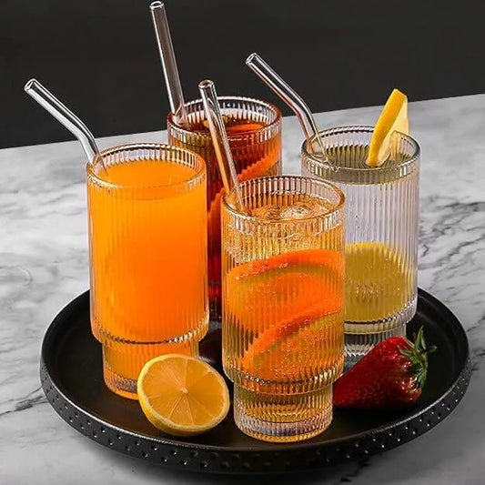 Ribbed Glass With Bamboo Lid