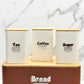 Metal Bread Box Set 4-Piece with Bamboo Lid