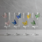 3D Butterfly Flute Glass