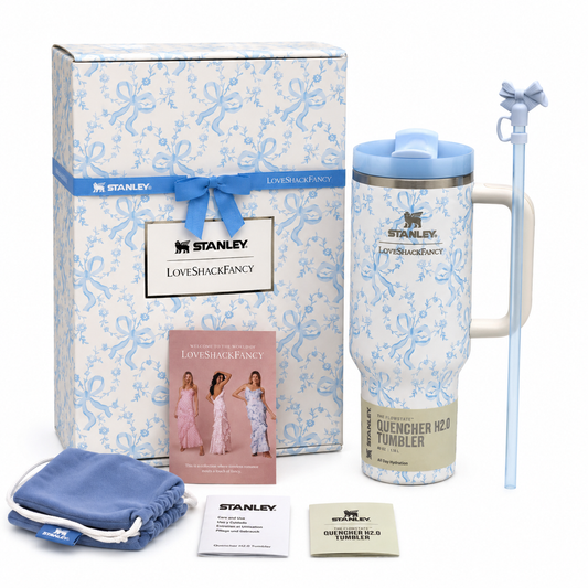 Stanley x LoveShackFancy| Coquette Bow Winter Ice |Quencher H2.0 FlowState Tumbler | 40oz