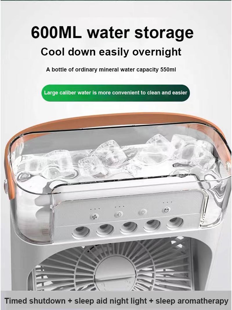 Portable Electric Air Conditioner mist fan with 600ml water tank