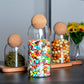 Set Of Glass Storage Jars with Cork Ball Lids