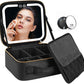 Travel Makeup Bag with LED Lighted Make up Case with Rechargeable Mirror| 3 Different Light Mode | Cosmetic Makeup Box Organizer Vanity Case for Accessories