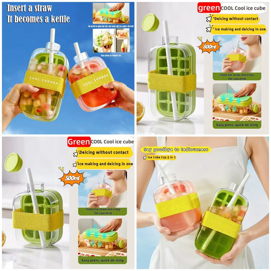 2-IN-1 ICE CUBE BOTTLE AND TRAY