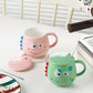 Monster Ceramic Mug with Lid And Spoon