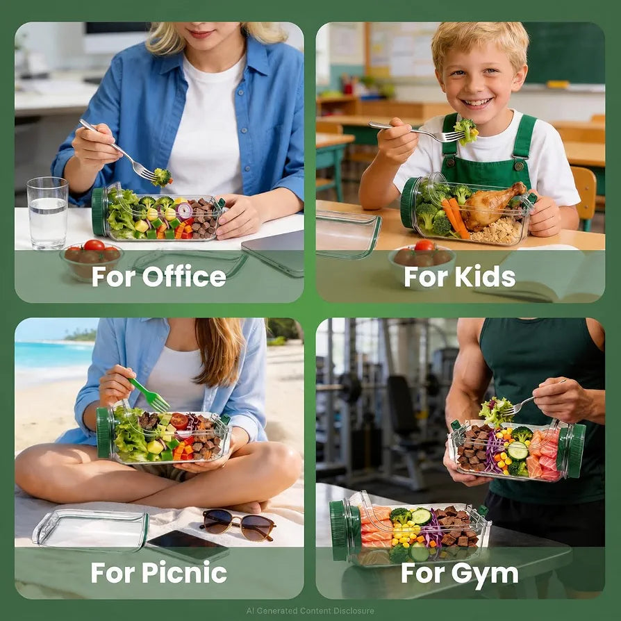 PORTABLE ACRYLIC SALAD POD CONTAINER JAR