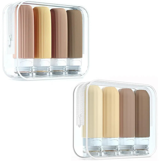 4Pcs/Bag 90ml Travel Bottles Kit Refillable Soft Silicone Bottles Reusable Empty Squeeze Tube Portable Travel Accessories