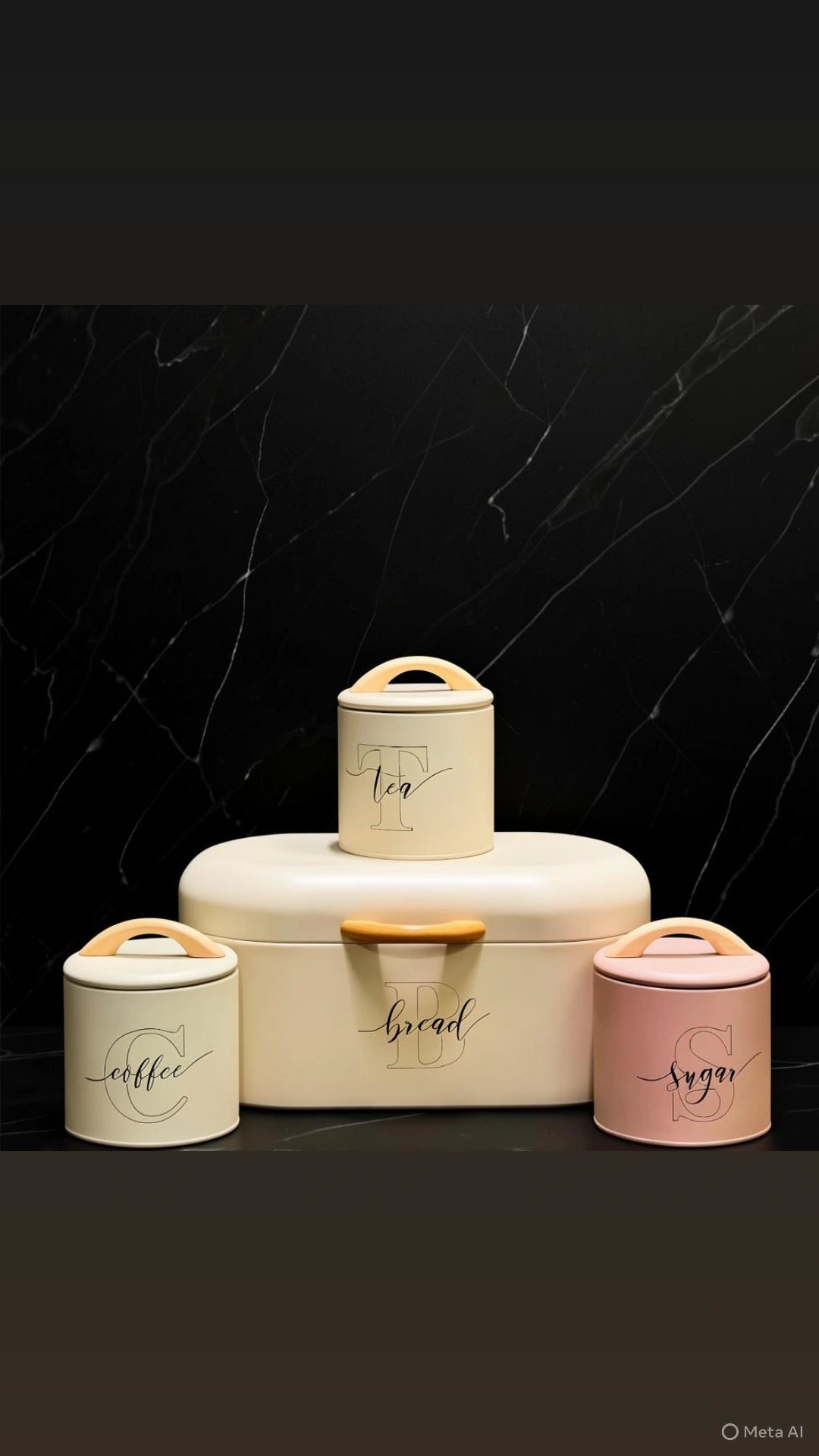 4 piece Metal Bread Box Set