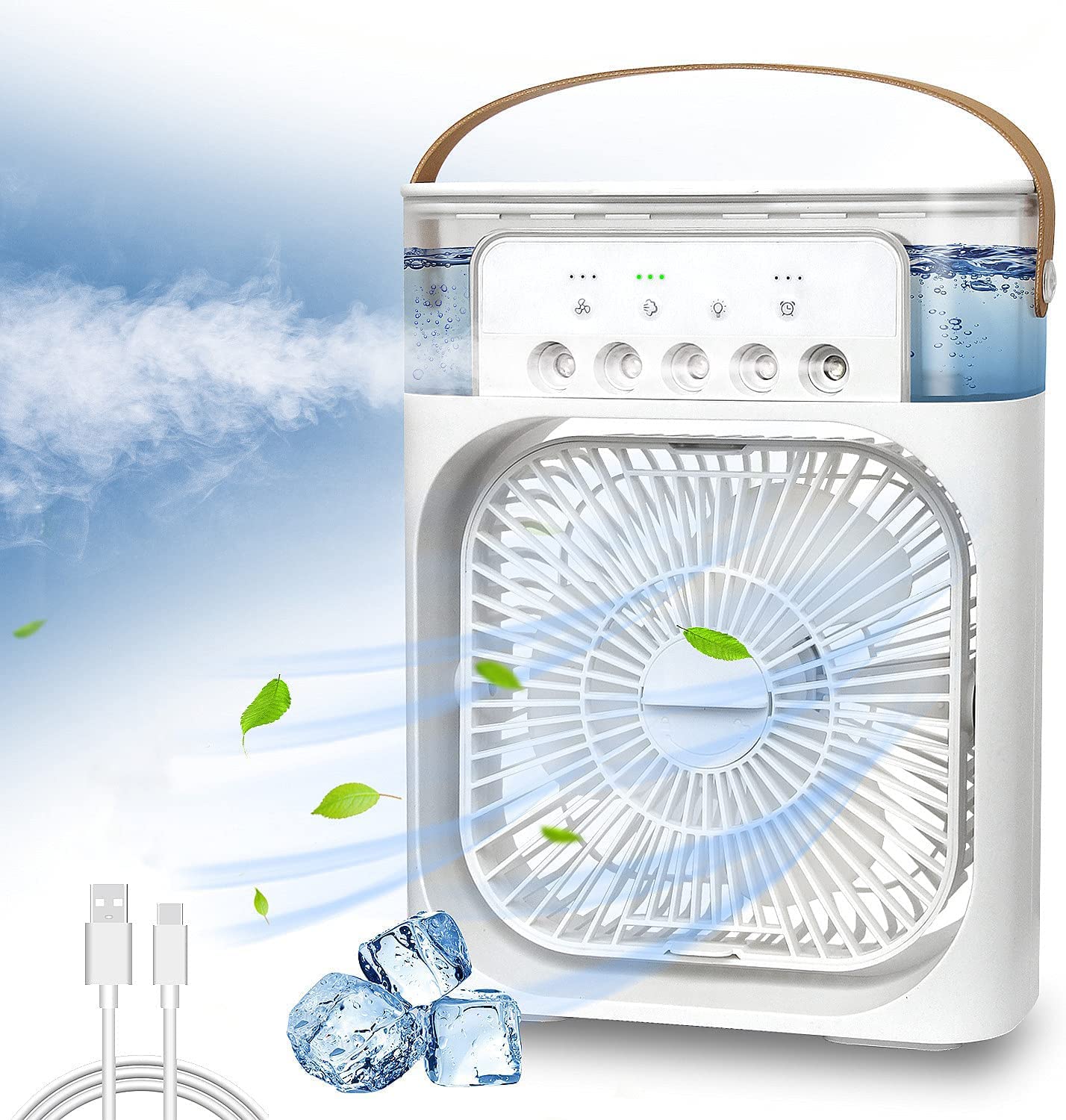 Portable Electric Air Conditioner mist fan with 600ml water tank