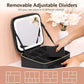Travel Makeup Bag with LED Lighted Make up Case with Rechargeable Mirror| 3 Different Light Mode | Cosmetic Makeup Box Organizer Vanity Case for Accessories